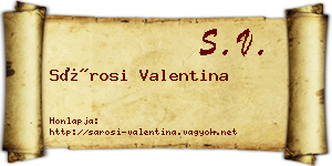 Sárosi Valentina névjegykártya